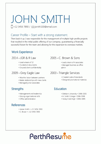 resume service perth